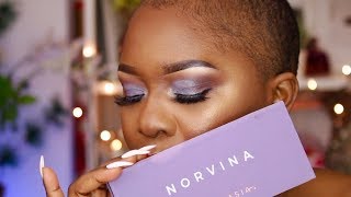 Bald Head Makeup Routine  ABH NORVINA PALETTE ON DARK SKIN [upl. by Ocinom456]