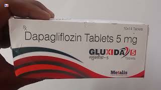 Gluxida 5 Tablet  Dapagliflozin Tablets 5mg  Gluxida 5mg Tablet Uses Side effects Benefits Dosage [upl. by Shute801]