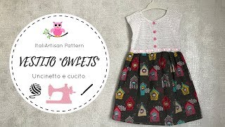 Abito bimba quotOwletsquot  uncinetto topdown e cucito Crochet Dress for girls [upl. by Anitsuj]