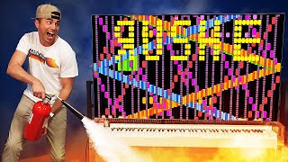 Robot Piano Catches Fire Playing Rush E World’s Hardest Song [upl. by Enihpled]