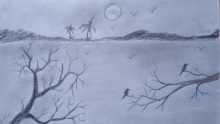 Landscape pencil sketch pencil sketch as a beginner [upl. by Eloisa]