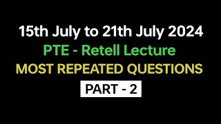 PTE Speaking Retell Lecture Part2 July 2024 Exam Prediction  retell Lecture pte beattheptemax [upl. by Calla609]