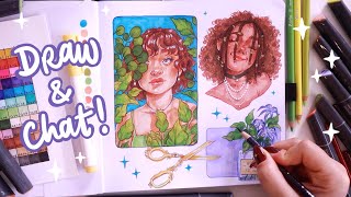 Draw amp Chat With Me Using Markers 🌟 sketchbook session [upl. by Greenberg]