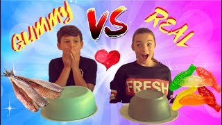 GUMMY FOOD vs REAL FOOD challenge met mijn ❤️VRIENDINNETJE❤️ [upl. by Nnaik371]