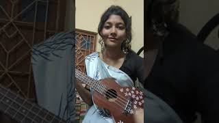 Amay Proshno Kore Nil Dhrubotara  By Nidhi Ukulele cover [upl. by Llekram]