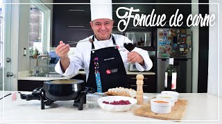 Fondue de Carne o Fondue Bourguignonne Receta sencilla y práctica [upl. by Joceline]