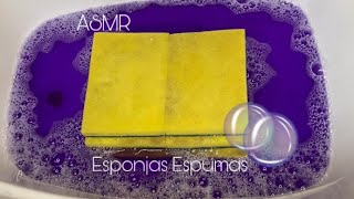 ASMR  Esponjas Novas com Desinfetante 💜💜 New Sponges and disinfectant [upl. by Rubliw]