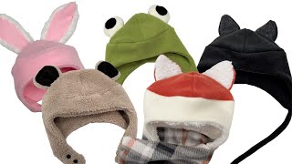 How To Make Adorable Animal Fleece Beanies [upl. by Nanor67]