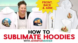 How To Sublimate A Hoodie Back Front And Sleeves With Free Designs [upl. by Mellitz]