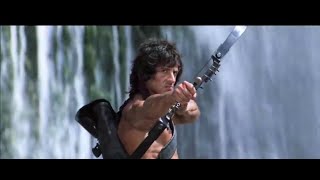 Does Rambo Survive Fiery Chopper Fight Scene  Rambo First Blood Part II [upl. by Atipul930]