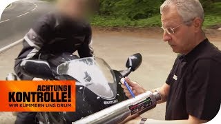 Verbotener Auspuff Motorrad doppelt so laut wie erlaubt  Achtung Kontrolle  kabel eins [upl. by Tnias801]