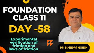 Foundation class for 11th Day 58  Experimental verification of friction and laws of friction [upl. by Hasin]