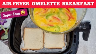 EASY AIR FRYER OMELETTE BREAD RECIPE FOR BREAKFAST PERFECT AND SUPER QUICK OMELETE RECIPES [upl. by Marco]