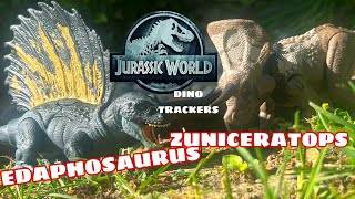 Jurassic World Dino Trackers Edaphosaurus amp Zuniceratops Toy Review jurassicworld dinosaurtoys [upl. by Syck]