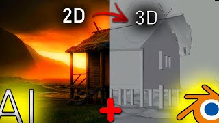 AI 2d IMAGE TURN IN TO 3D SCENE IN BLENDER IN 5 MINUTE 🤔 [upl. by Eihtur236]