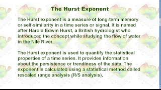 Pick Right Trading Strategy with the Hurst Exponent [upl. by Manley503]