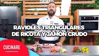 Cucinare TV  quotRavioles triangulares de ricota y jamónquot [upl. by Nezah158]