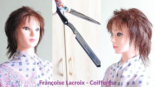 Tuto Coupe de cheveux courte Femme Shaggy  Short Shag haircut tutorial  Corte corto a capas Shag [upl. by Kieryt]