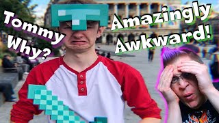 Minecraft In Public REACTION TommyInnit but He Goes Outside and YIKES [upl. by Eirrej]