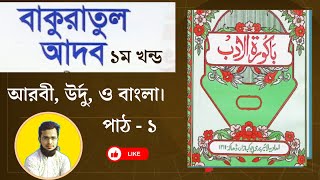 বাকুরাতুল আদব আরবি বাংলা উর্দু প্রথম খন্ড ১ম পাঠ। [upl. by Mayhs25]