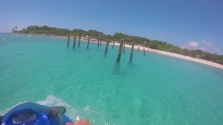 FLIPPER BEACH TO JAWS BEACH ON JET SKI BAHAMAS [upl. by Ralli]