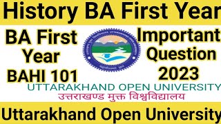 Uttarakahand Open University BA First Year History Solved Paper  Uou Bahi 101 Question Paper  Uou [upl. by Kamaria]