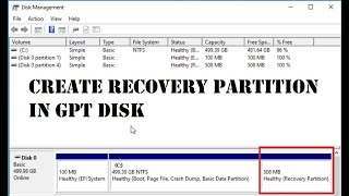 Create recovery partition in Windows 1011 UEFI [upl. by Akinehs]