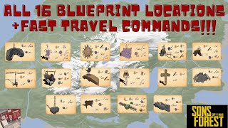 All 16 Blueprint Locations  Fast Travel Commands❗️Sons of The Forest 10 [upl. by Montagu119]