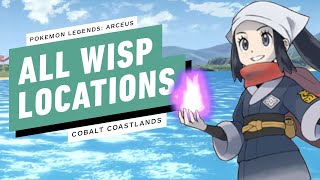 Pokemon Legends Arceus  All Wisp Locations Cobalt Coastlands [upl. by Callie]