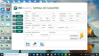 Sistema de cadastro de clientes Excel VBA com consulta de CNPJ JSON API UX UI [upl. by Eiramit]