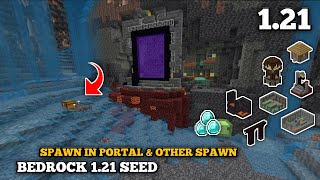 Bedrock Seed Minecraft 121 Seed  Spawn Portal Trial Chamber amp Other Spawn  Minecraft bedrock [upl. by Enelyaj60]