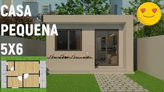 CASA 5X6 METROS COM 2 QUARTOS SEM PERDER O CHARME [upl. by Ehsrop]