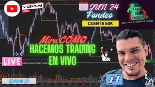 🎥🦍 Trading En Directo  Discrecional  Fondeo  Nasdaq  Sesion NY  20JUN24  Edu Kriedstironaga🍀 [upl. by Ros113]