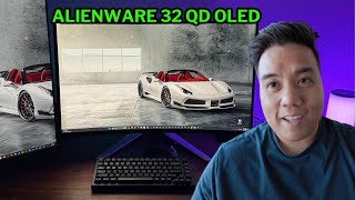 Alienware AW3225QF 32inch QD OLED Unboxing First Impressions and ARC Setup [upl. by Nraa158]