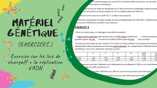 Matériel Génétique EXERCICES  les lois de chargaff  la réplication de lADN L2 SNV Génétique [upl. by Anwahsit]