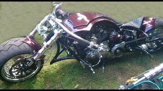 Unbelievable custom motorcycles Poland Łagów 12072014 [upl. by Trebron]