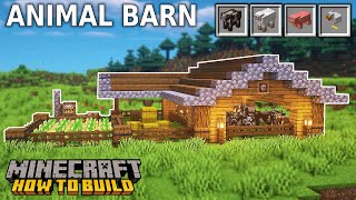 Minecraft How to Build a Simple Barn for Animals [upl. by Helyn]