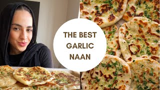 Garlic naan in a cast iron skillet — tawastyle no yeast no oven [upl. by Notlok]