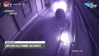 Auto incendiate tra Rosolini e Ispica due arresti da parte dei carabinieri [upl. by Alimac167]