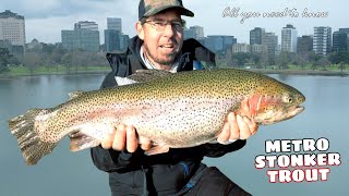 STONKERS  Fishing for GIANT Rainbow Trout around Metro Melbourne [upl. by Korenblat]