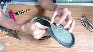 How to repire speaker liner of Woofer Speaker basic electronic subscribe ဝူဖာစပီကာလိုင်နာလဲခြင်း [upl. by Arahsal]