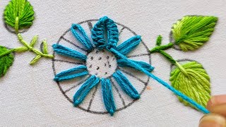 Latest Easy Flower Design Hand embroidery Tutorial Embroidery Designs Kadhai Design [upl. by Eynenihc]