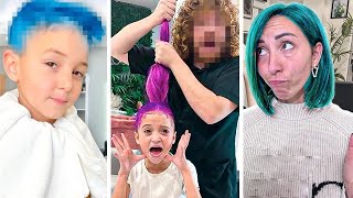 3 STORIE DI MAMMAGIULIA E FIGLIACHIARA DAL PARRUCCHIERE  CAMBIO LOOK CAPELLI COLORATI [upl. by Immaj]