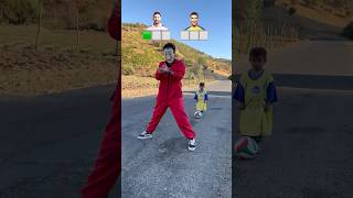 Mini Ronaldo vs Messi ⚽️ ronaldo messi football shorts [upl. by Yhtimit823]