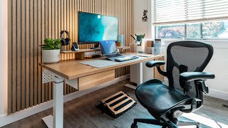 The Modern DREAM Home Office amp Desk Setup Makeover 2024 [upl. by Goodden]