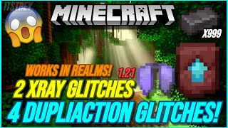 MINECRAFT ALL OP GLITCHES IN 121 BEDROCK DUPLICATION AND XRAY GLITCHES WORKING [upl. by Feigin573]