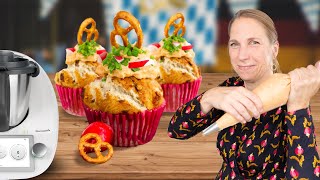 Die BAYERISCHSTEN Cupcakes zum Oktoberfest Mit Obatzter und Brezeln  Thermomix® Kochrezept [upl. by Keavy]