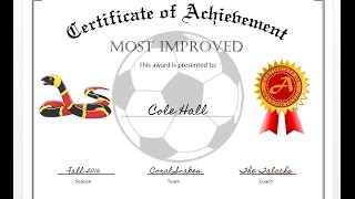 How to easily make a certificate of achievement award with MS Word [upl. by Kramlich288]