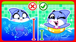 Safety Rules for Kids in the Pool 💦 Waterpark for Kids 💦Safety Cartoons for Toddlers [upl. by Atikat]