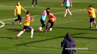 Lionel Messi Amazing Double Nutmeg Goal in Training 312017 HD [upl. by Yllil]